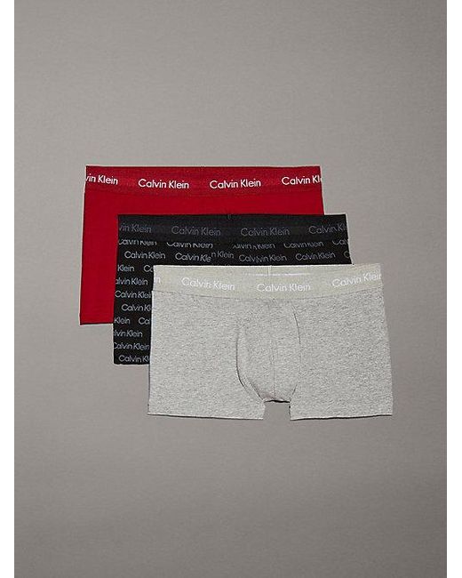 Pack de 3 bóxers de tiro bajo - Cotton Stretch Calvin Klein de hombre de color Gray