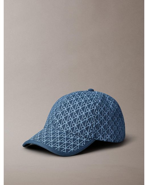 Calvin Klein Blue Canvas Emblem Logo Baseball Cap for men