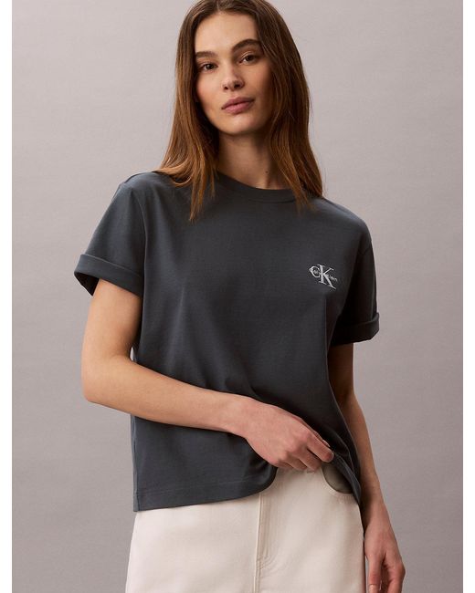 Calvin Klein Blue Monologo Boxy T-Shirt