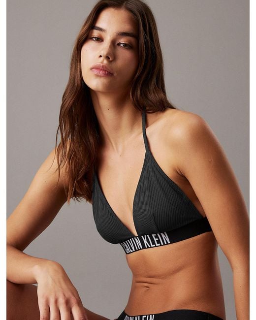Haut De Bikini Triangle Calvin Klein en coloris Brown