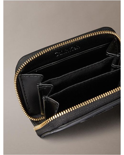 Calvin Klein Black Bold Monogram Medium Zip Wallet