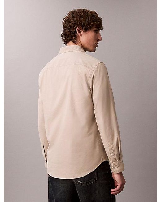 Calvin Klein Natural Jeans Oxford Cotton Button Down Shirt for men