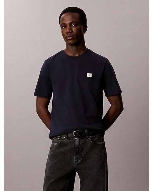 Calvin Klein Blue Jeans 2 Pack Cotton Badge T-Shirts for men