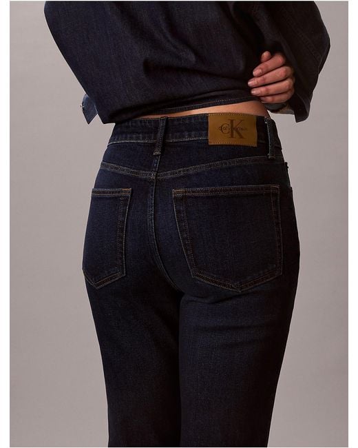 Calvin Klein Blue Calvin Klein High Rise Cropped Flared Jeans