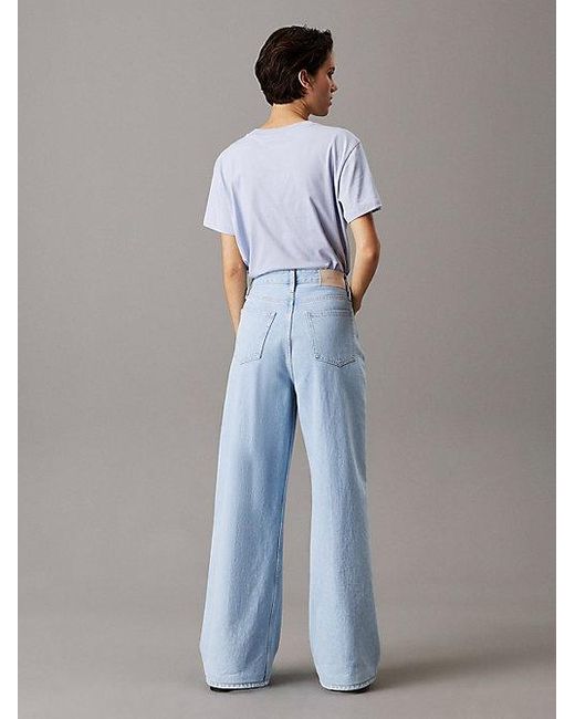 Calvin Klein High Rise Wide Leg Jeans in het Blue