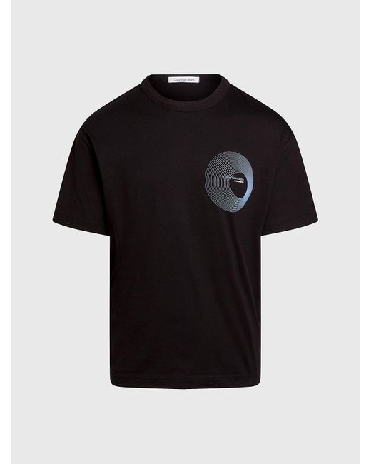 Calvin Klein Black Relaxed Graphic Logo T-shirt for men