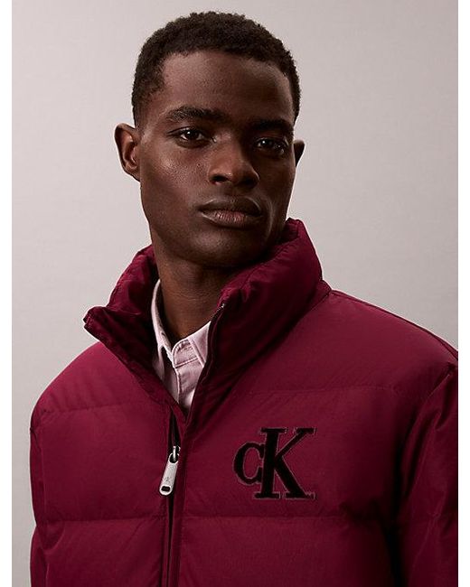 Calvin Klein Chenille Pufferjack Met Monogram in het Red voor heren