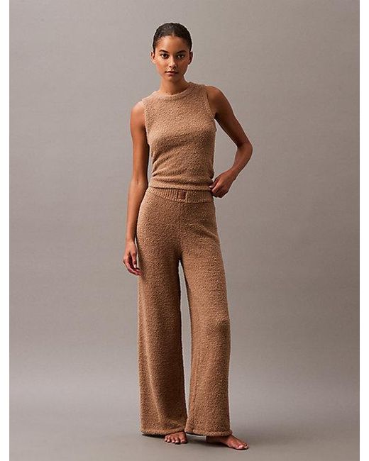Calvin Klein Brown Plush Knit Lounge Joggers