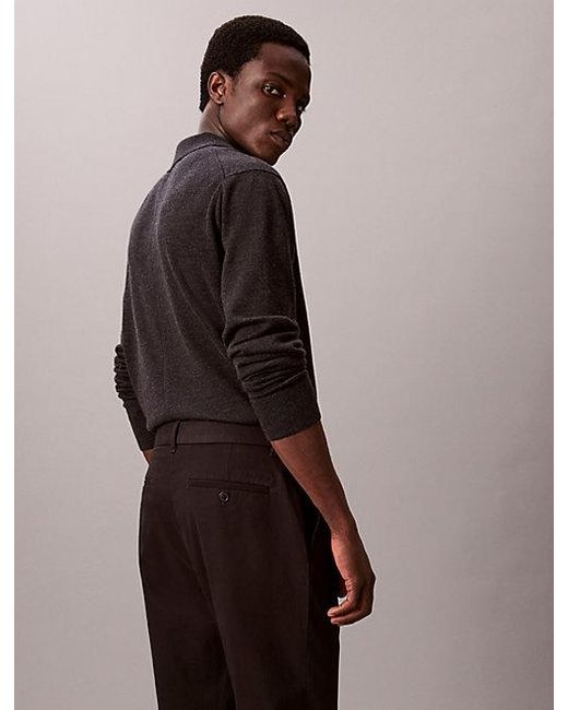 Calvin Klein Brown Slim Tapered Sateen Chino Trouser for men