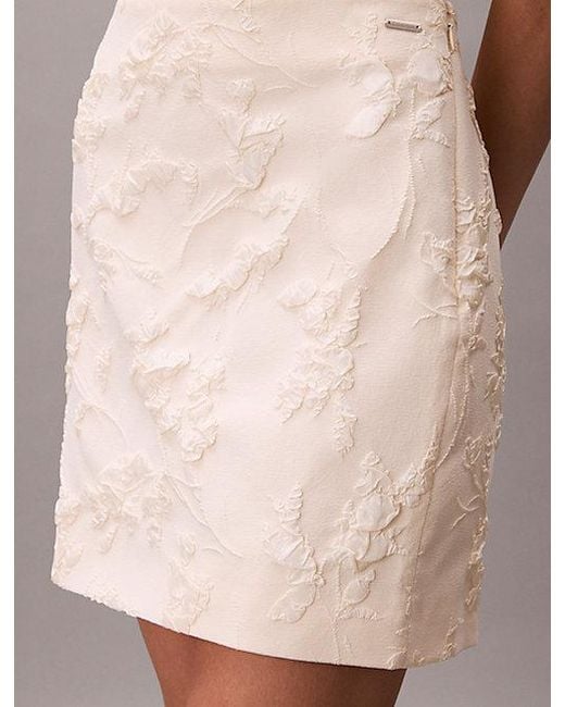 Calvin Klein Cloque Minirok in het Natural