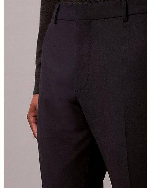 Calvin Klein Natural Slim Wool Stretch Trousers for men