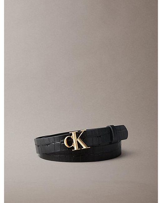 Calvin Klein Multicolor Leather Croc Effect Belt