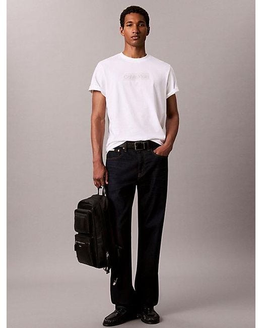 Calvin Klein Black Square Laptop Trolley Backpack for men
