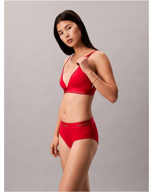 Calvin Klein Red Lightly Lined Triangle Bra