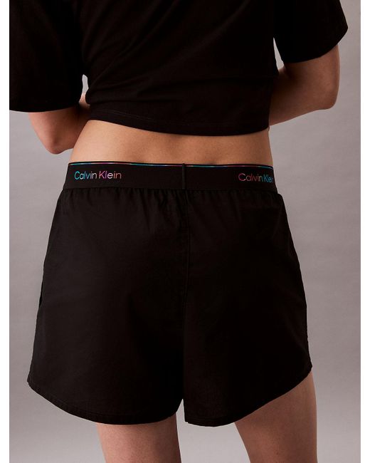 Short De Pyjama En Popeline De Coton Calvin Klein en coloris Black