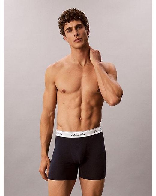 Calvin Klein Multicolor 3 Pack Boxer Briefs Icon Cotton Stretch for men
