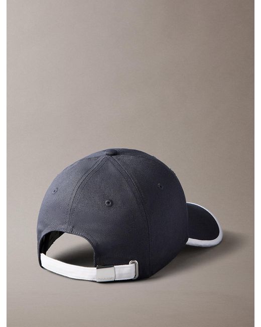Calvin Klein Blue Textured Monogram Baseball Cap for men