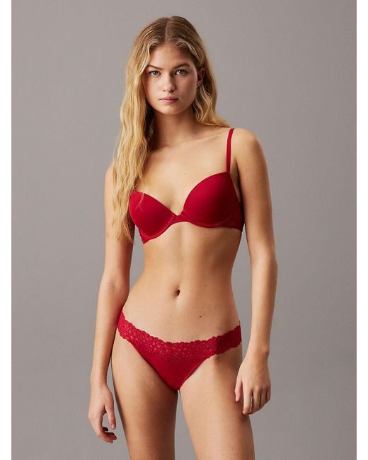 Calvin Klein Red Push-Up Plunge Bra
