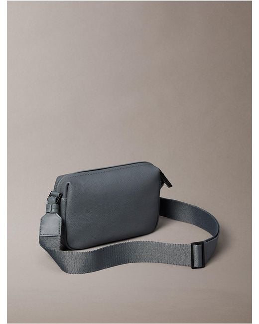 Calvin Klein Gray Pebbled Camera Bag for men
