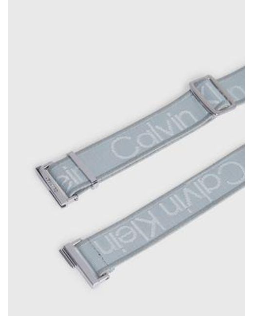 Cinturón de jacquard con logo Calvin Klein de color White