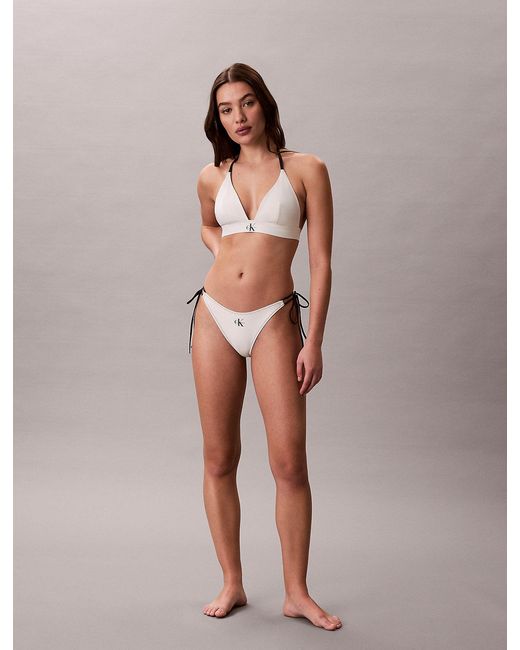 Calvin Klein Brown Halter Triangle Bikini Top