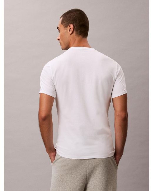 Lot De 3 T-Shirts Slims Calvin Klein pour homme en coloris White