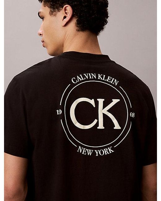 Calvin Klein Black Jeans Embroidered Logo T-Shirt for men