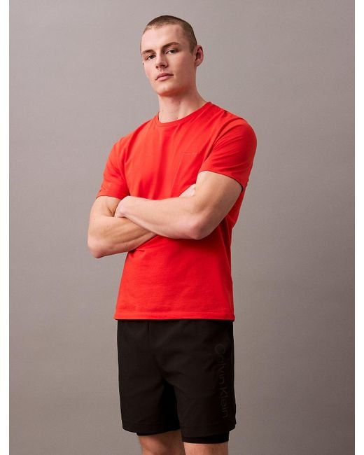 Calvin Klein Red 2-In-1 Gym Shorts for men