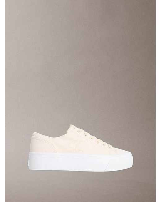 Calvin Klein Multicolor Graz Canvas Platform Logo Trainers