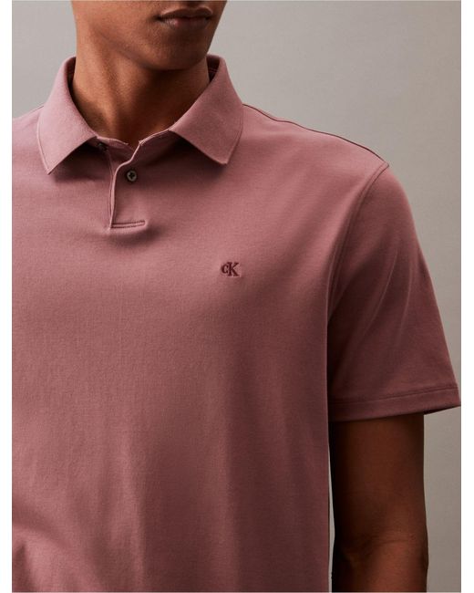 Calvin Klein Red Supima Cotton Polo Shirt for men