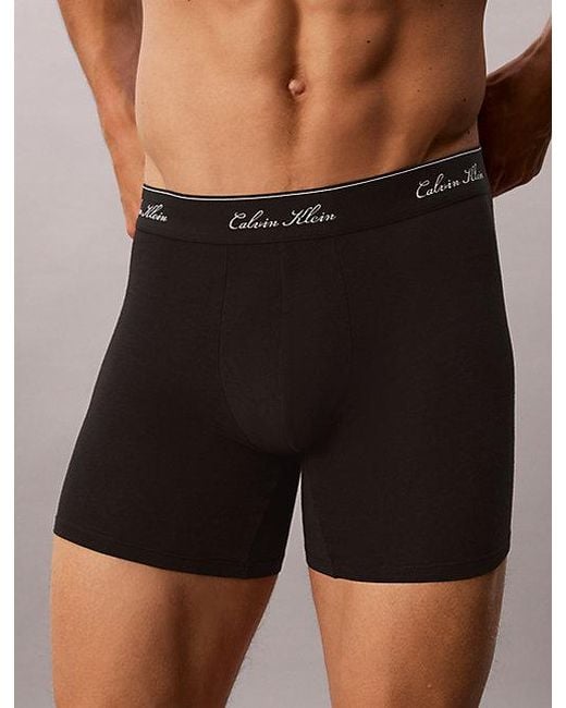Calvin Klein Black 3 Pack Boxer Briefs Icon Cotton Stretch for men