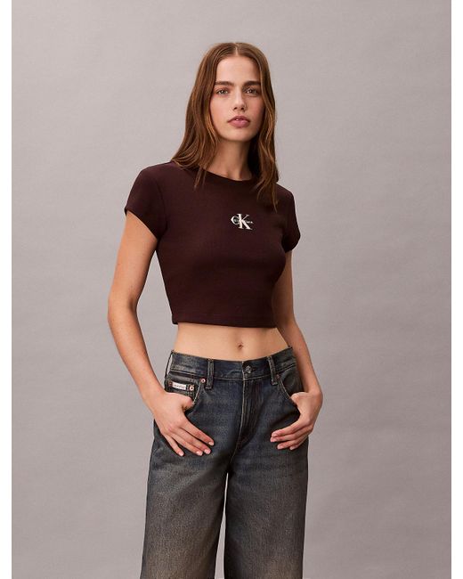 Calvin Klein Brown Monologo Baby Tee