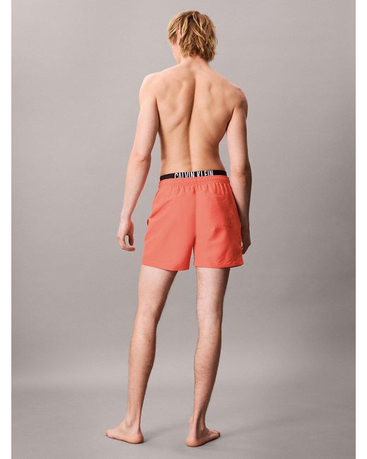 Pantaloncini Da Bagno Corti Con Fascia di Calvin Klein in Red da Uomo