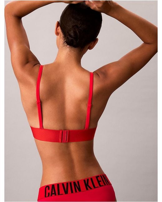 Calvin Klein Red Triangle Bikini Top Intense Power
