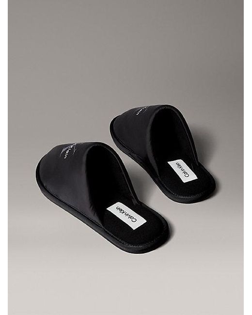 Calvin Klein Gray Signature Logo Hotel Slippers for men