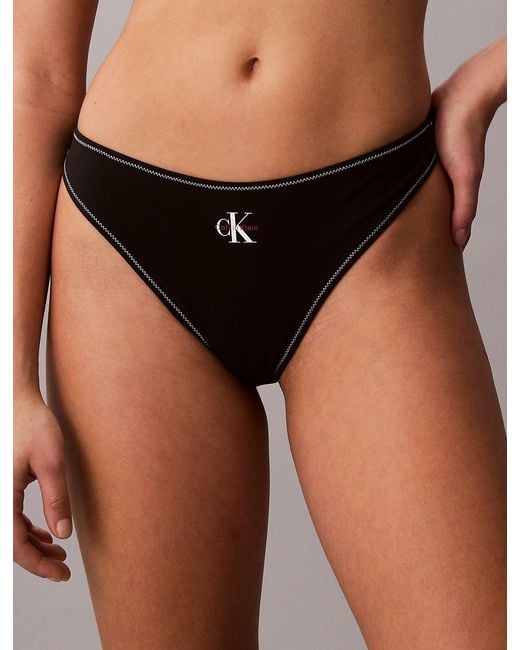Calvin Klein Brown Thong Bikini Bottoms