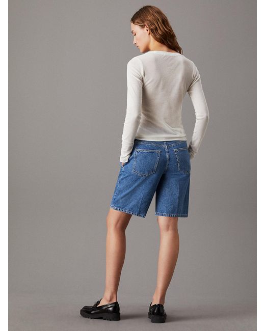Calvin Klein Blue 90's Straight Denim Shorts