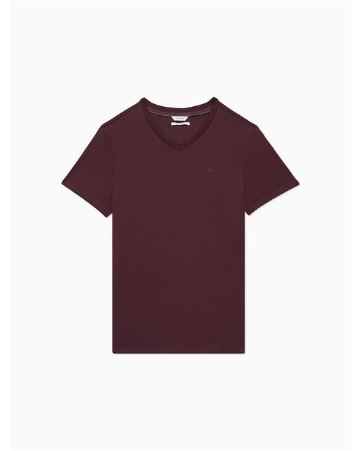 Calvin Klein Purple Liquid Touch Slim Fit V-neck Logo T-shirt for men