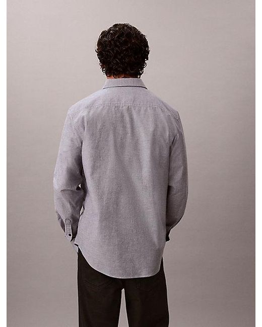 Calvin Klein Multicolor Jeans Oxford Cotton Button Down Shirt for men