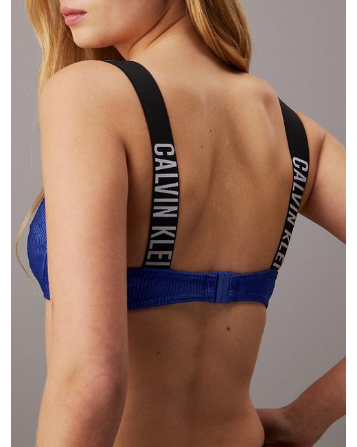 Calvin Klein Blue Bralette Bikini Top - Intense Power