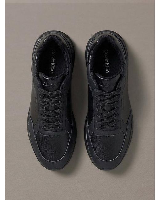 Calvin Klein Brown Leather Chunky Dad Trainers for men