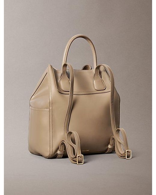 Calvin Klein Natural Monogram Drawstring Backpack