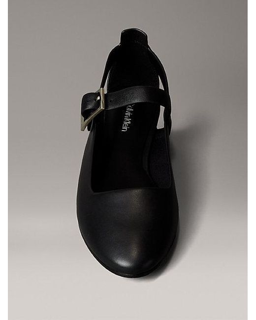 Calvin Klein Leren Ballerina's Met Airfit-Demping in het Gray