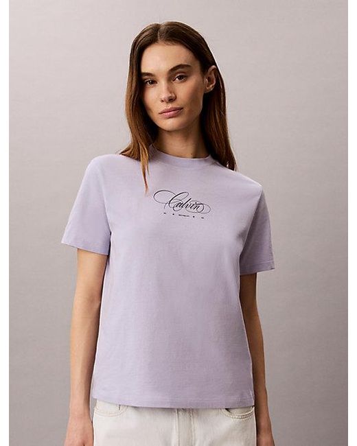 Calvin Klein Purple Jeans Logo Classic T-Shirt