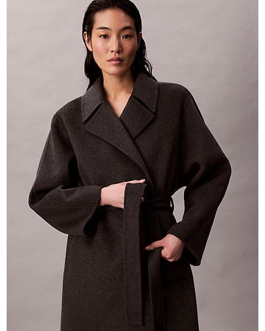 Calvin Klein Multicolor Trenchcoat Mit Gürtel Aus Wolle