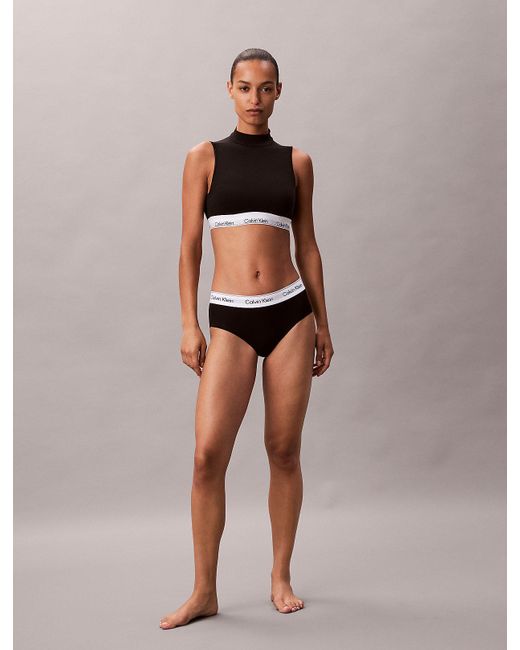 Calvin Klein Black Lightly Lined Mockneck Bralette