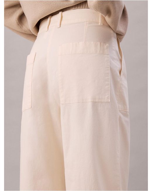Calvin Klein Natural Calvin Klein Cropped Utility Pants