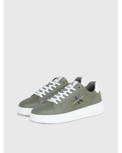 Calvin Klein Leder-Sneakers in Green für Herren