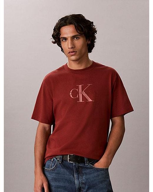 Calvin Klein Red Monologo T-Shirt for men