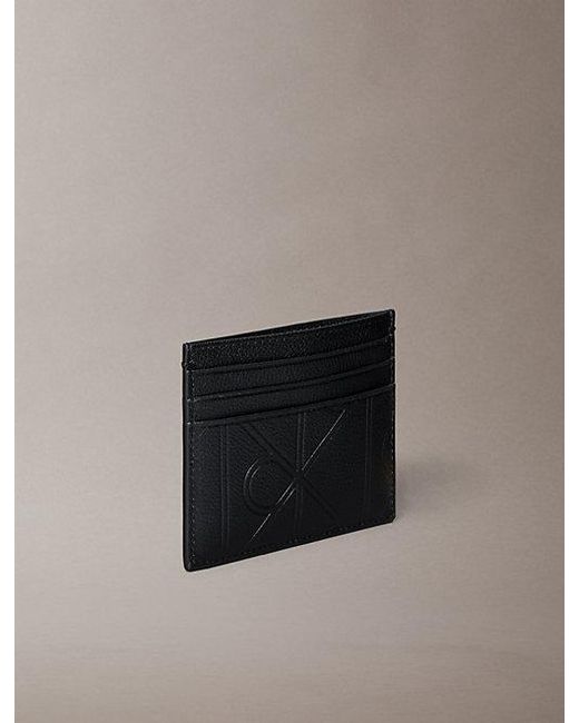 Calvin Klein Black Full Grain Leather Rfid Zip Cardholder for men